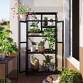 thumbnail image 2 of TOPMAX 62inch Height Wood Large Greenhouse Balcony Portable Cold Frame with Wheels and Adjustable Shelves for Outdoor Indoor Use, Black, 2 of 10