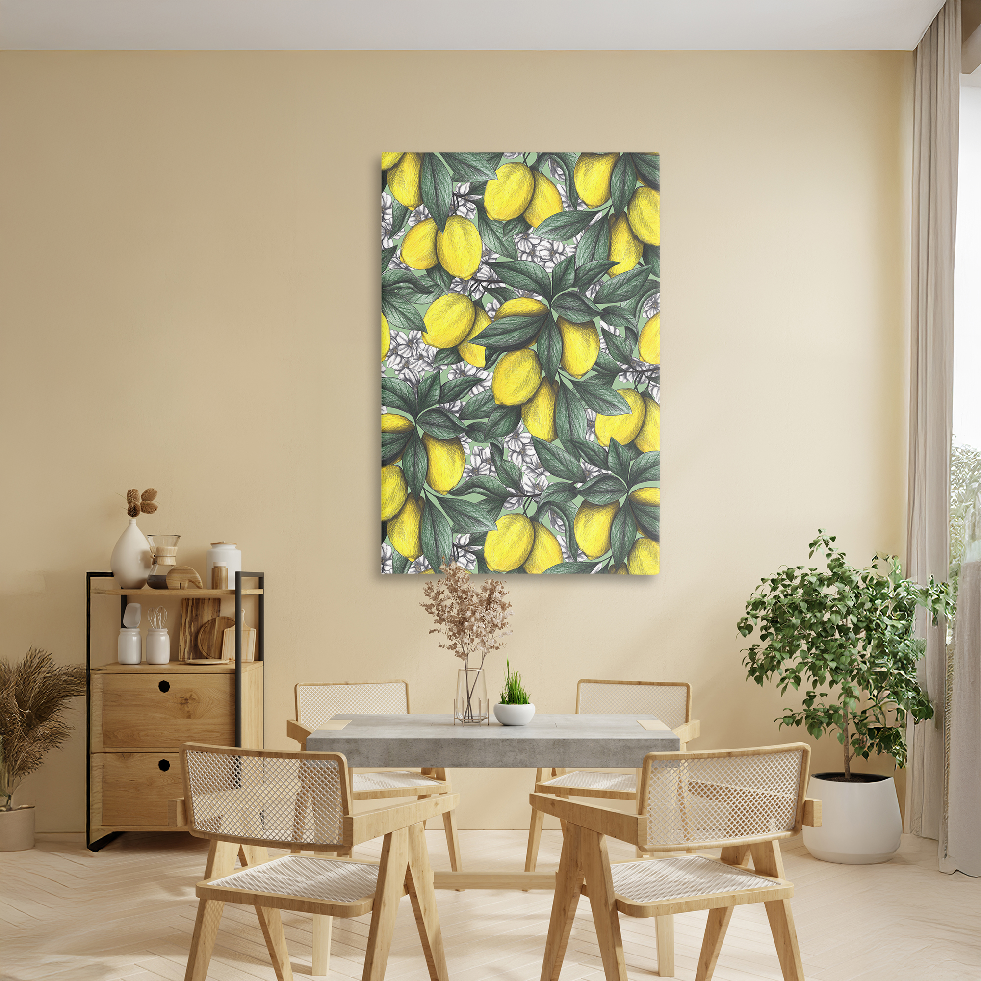 Under The Lemon Tree Canvas Wall Art, design by Cecilia Battaini