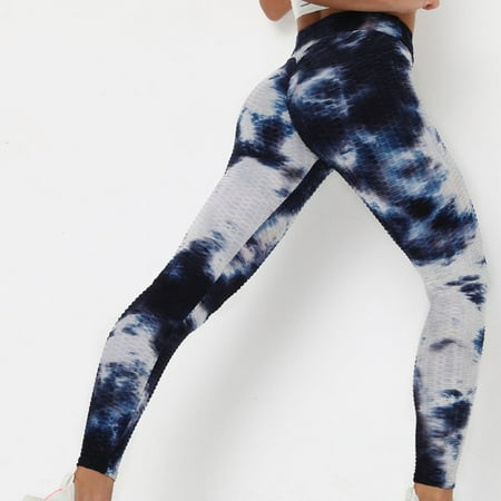 Cathalem Woman Tall Dress Pants And Yoga Pants Women s Lifting Tie-Dye Pants Exercise Ink Slim Braid Knit Leggings for Women Pants Navy Small