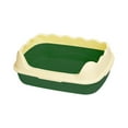 thumbnail image 3 of oshhni Cat Easy Cleaning Splashproof Portable High Sides Cat Litter Tray Deep Green, 3 of 9