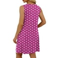 thumbnail image 5 of Odbmxy Mini Dresses for Women Plus Size Sundress V-Neck Women's Plus Size Dresses Tank Holiday Pockets Polka Dots Dresses,Purple S, 5 of 7