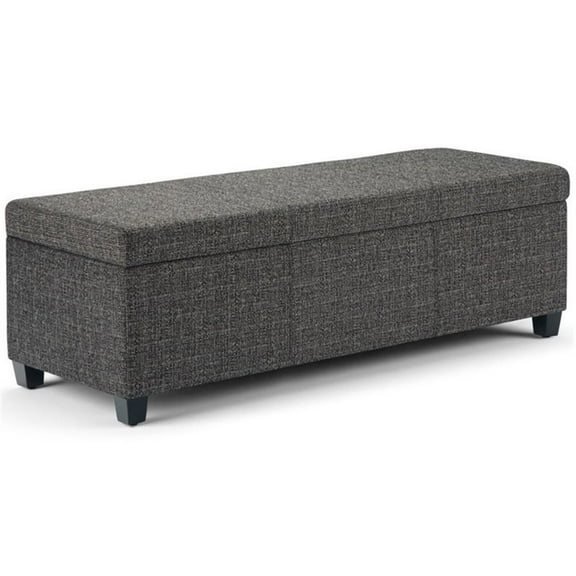 Trent Home Upholstered Storage Ottoman Bench in Dark Gray