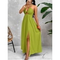 thumbnail image 4 of Crisscross Tie Backless Halter Swing Maxi Dress for Women, 4 of 10