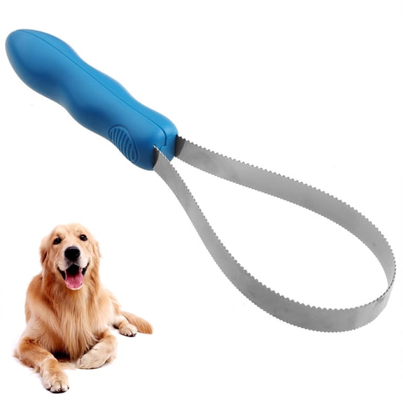 Dual-Sided Grooming Blade for Dogs,Shedding Brush with Stainless Steel Blades for Short and Long Hair Coats