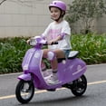thumbnail image 3 of SaveJoy Kids Motorcycle 24V Retro Ride on for Ages 8+, LED Light-Up Electric Ride On Toy,Durable Outdoor Gift for Boys & Girls,Purple, 3 of 8