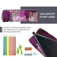 thumbnail image 5 of Yiaed Purple And Pink Tulip Bouquet Print Leather Pencil Case - Leather Pen Pencil Holder - Elegant & Practical Pencil Pouch for Work & Office, 5 of 7