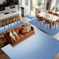 thumbnail image 5 of Light Blue Ombre 2.7x5 Area Rugs, Modern Rustic Aqua Gradient Non-Skid Rubber Backing Large Rectangle Rugs - Living Room Bedroom Home Office, Indoor Floor Mat Carpets Washable Rug, 5 of 9