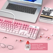 MageGee MK-Storm Mechanical Gaming Keyboard, Pink White, RGB Backlit, N-Key Rollover