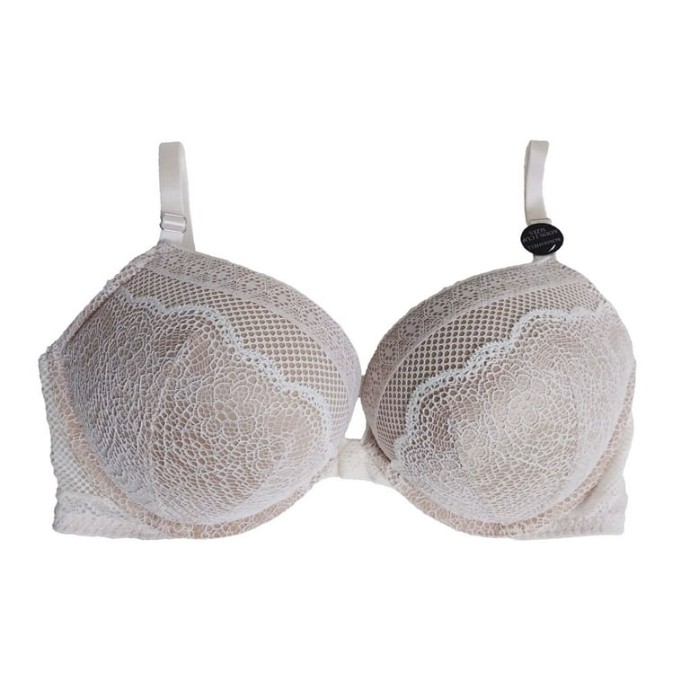 Bombshell Plunge Adds 2 Cup Bra Nude/White Lace 38C by Victoria's Secret 