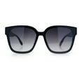 thumbnail image 3 of Womens Inset Lens Large Plastic Rectangle Horn Rim Marble Inlay Sunglasses Black Brown Grey - Smoke, 3 of 8