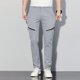 thumbnail image 1 of Pantalones largos para hombre, de color liso, de seda helada, elásticos, con cordón, informales, deportivos, para hombre, 1 of 6