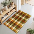 thumbnail image 4 of Orange Green Plaid Washable Small Entryway Area Rugs 2'x3', Rustic Warm Palette Terracotta Sage Gingham Plaid Washable Throw Rug Non-Slip Sturdy Edge Binding Carpet for Front Door Floor Room Entry, 4 of 9