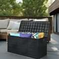 thumbnail image 5 of Veryke 75 Gallon Weather Resistant Outdoor Deck Box, Organization and Storage for Patio Furniture, Garden Tools - Black, 5 of 11