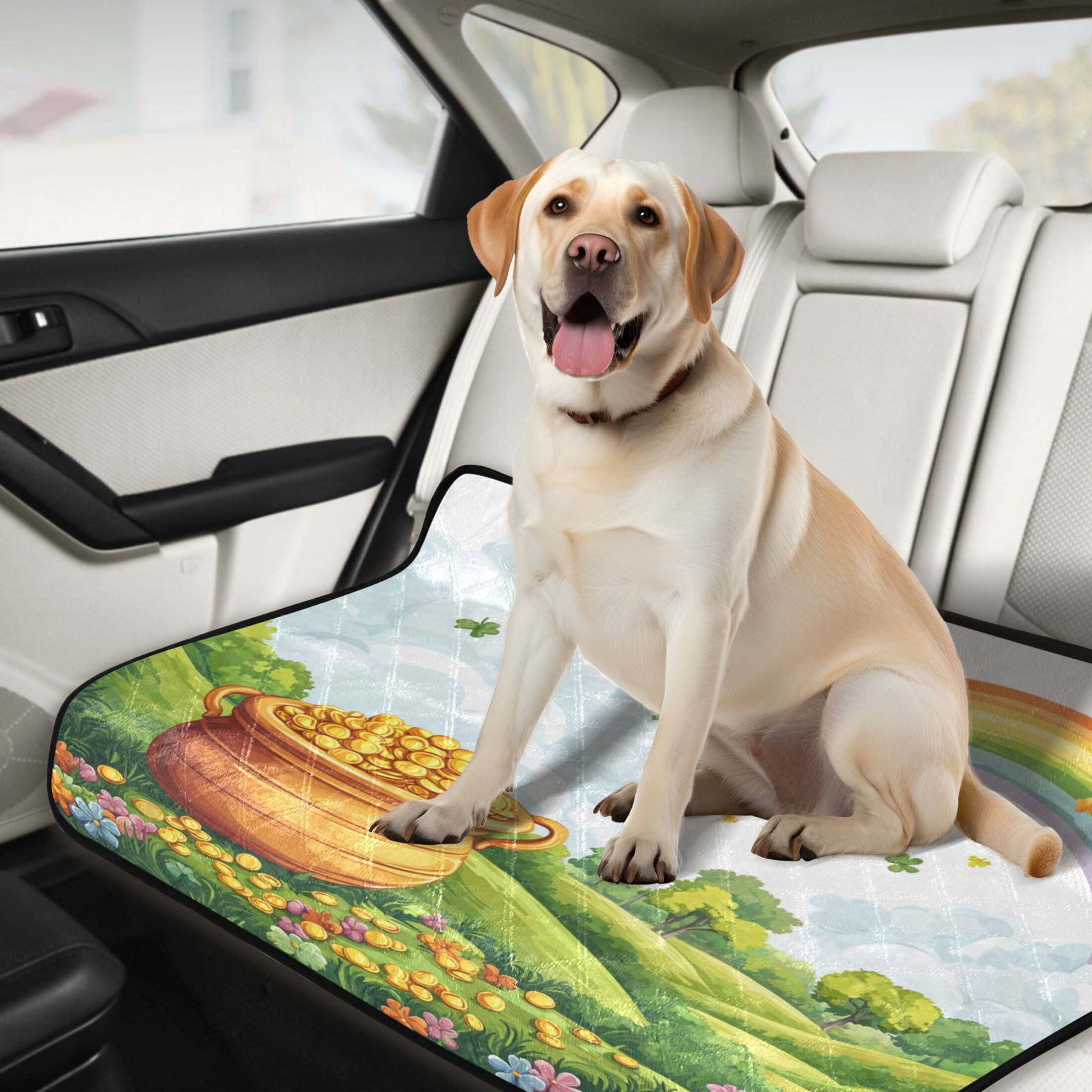 Qxltty Stpatricks Day Wild Gold Bag Cat litter Pads Pet Set of 3 Diaper Mats Center Anti-leakage Layer Absorbent Soft and Comfortable