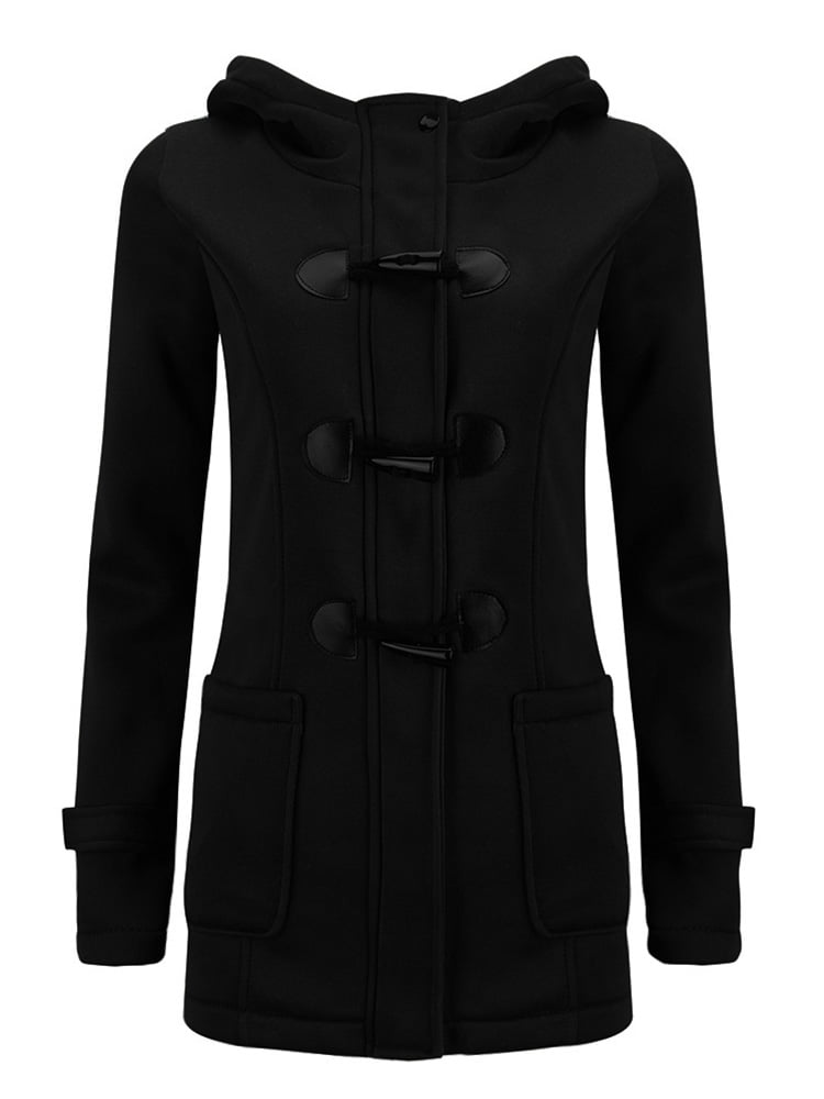 womens long duffle coat with hood