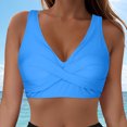 thumbnail image 2 of Cathalem Push up Swimsuits for Women - Push Up Swim Top Only Bra Padded Swimsuit Tops 2025 Bathing Suit Tops (Sky Blue,XXL), 2 of 9