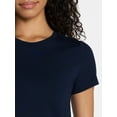 thumbnail image 5 of Time and Tru Women's Slim Fit Crewneck Tee with Short Sleeves, Sizes XS-XXXL, 5 of 6