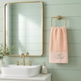 thumbnail image 2 of REGALWOVEN Floral Embroidered Hand Towels for Bathroom, 29" x 13" Soft Absorbent Flower Decorative Hand Towel Set Pink 2pk, 2 of 7