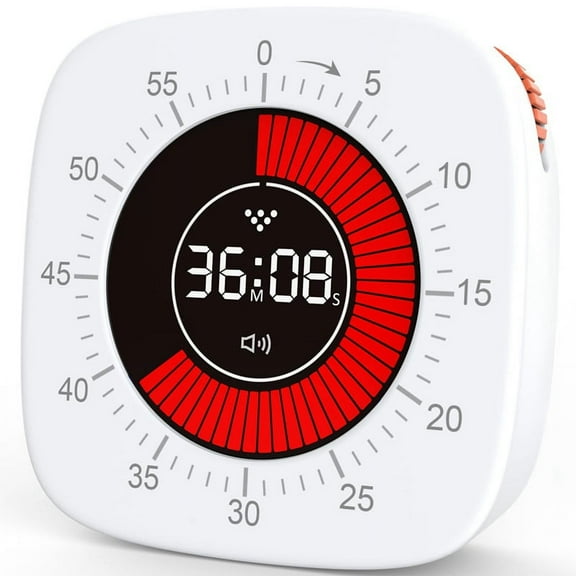 Visual Timer for Kids,Digital with 60-Minute Countdown, Silent Desk Clock Studying, Teaching B