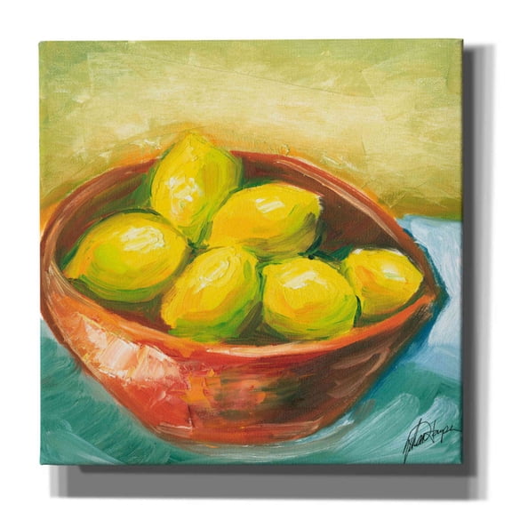 Epic Graffiti "Bowl of Fruit IV" by Ethan Harper, Canvas Wall Art, 18"x18"
