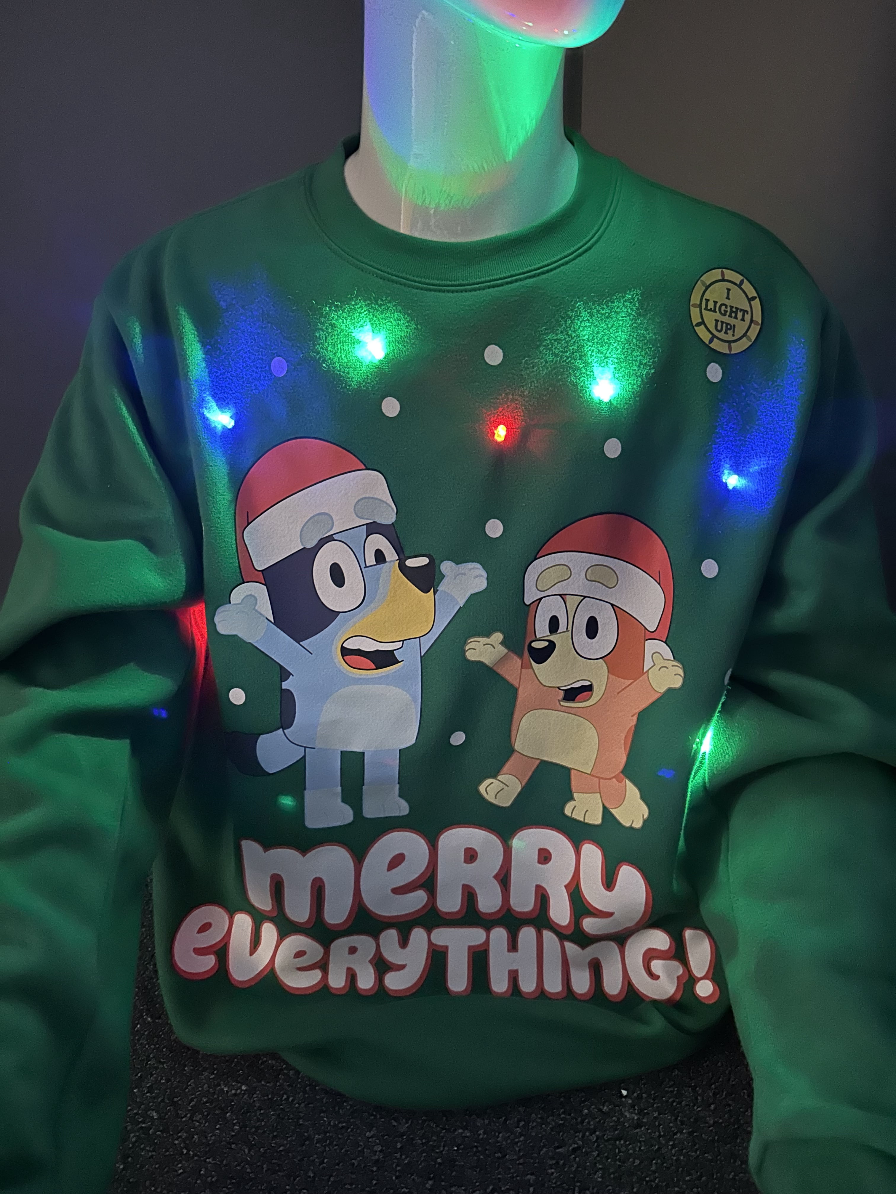 Bluey Men's & Big Men's Light Up Graphic Sweatshirt, Sizes XS-3XL