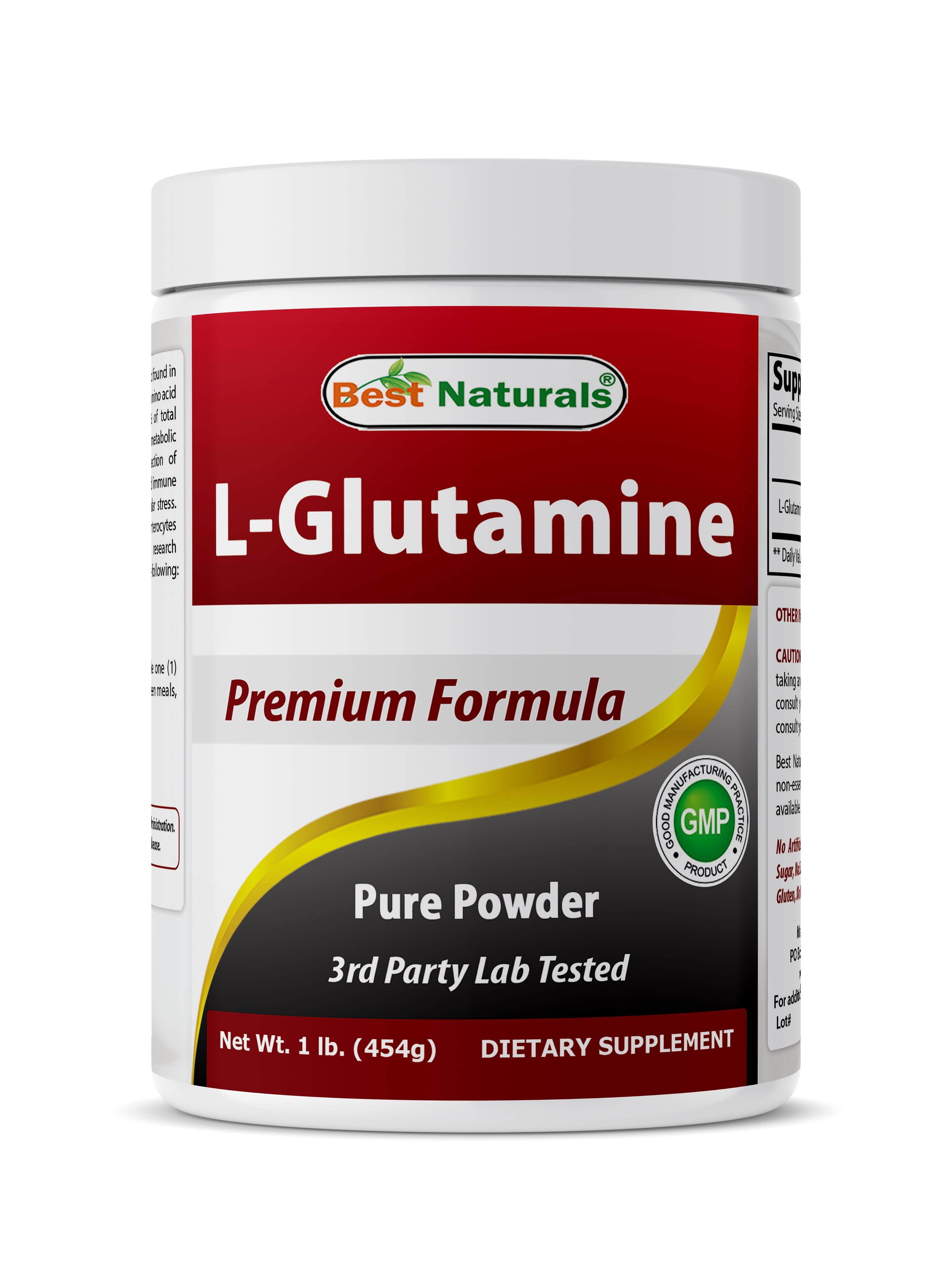 (2 pack) Best Naturals L-Glutamine Powder 1 Lb - 100% Pure - Free Form