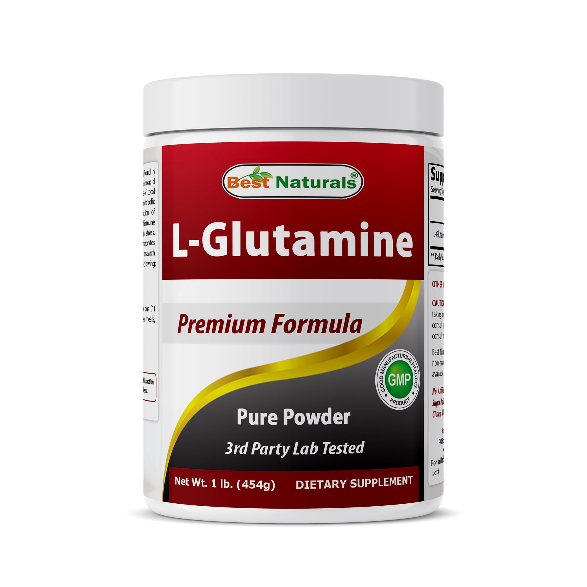Best Naturals L-Glutamine Powder 1 Lb - 100% Pure - Free Form