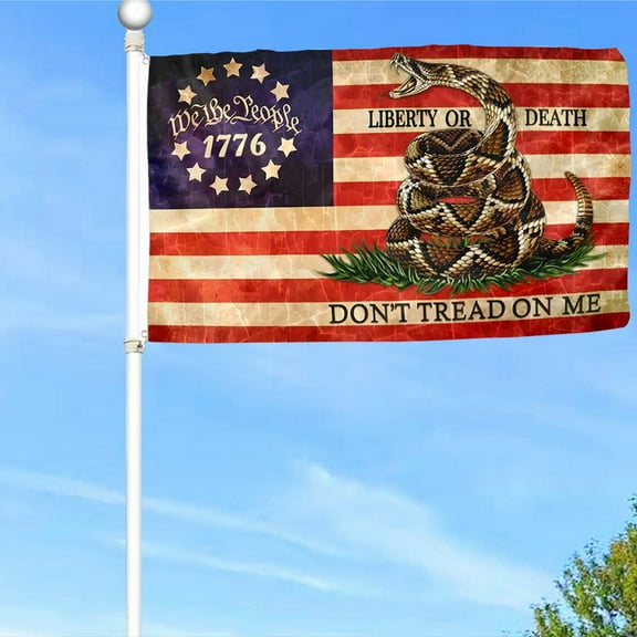 Dont Tread On Me We The People 1776 flag Retro American Flags Polyester 3x5 FT Banner