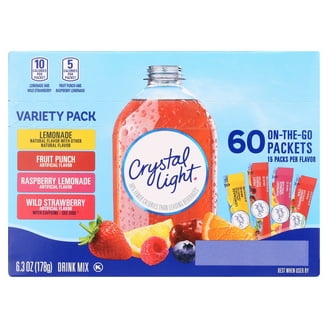 Crystal-Light Variety Pack 70 Flavored Drink Mix Packets In Lemonade, Fruit Punch