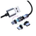 thumbnail image 1 of Inteprter Cable de succión magnética para USB Carga rápida Cabeza redonda Opcional 3 EN 1 Enchufe para Android Electrónica plata 1M, 1 of 1