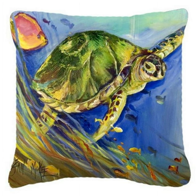 Carolines Treasures JMK1262PW1414 Loggerhead Sea Turtle Canvas Fabric Decorative Pillow