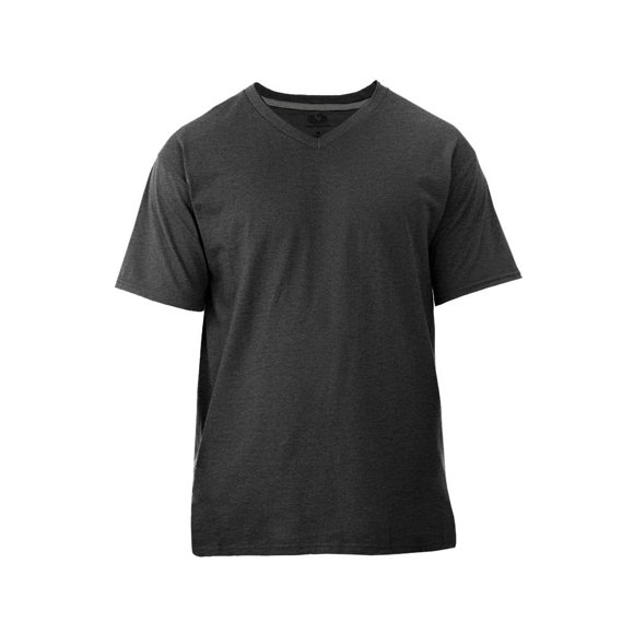 Playera Fruit of the Loom Para hombre, cuello v, algodón sustentable, negro, talla 2EG