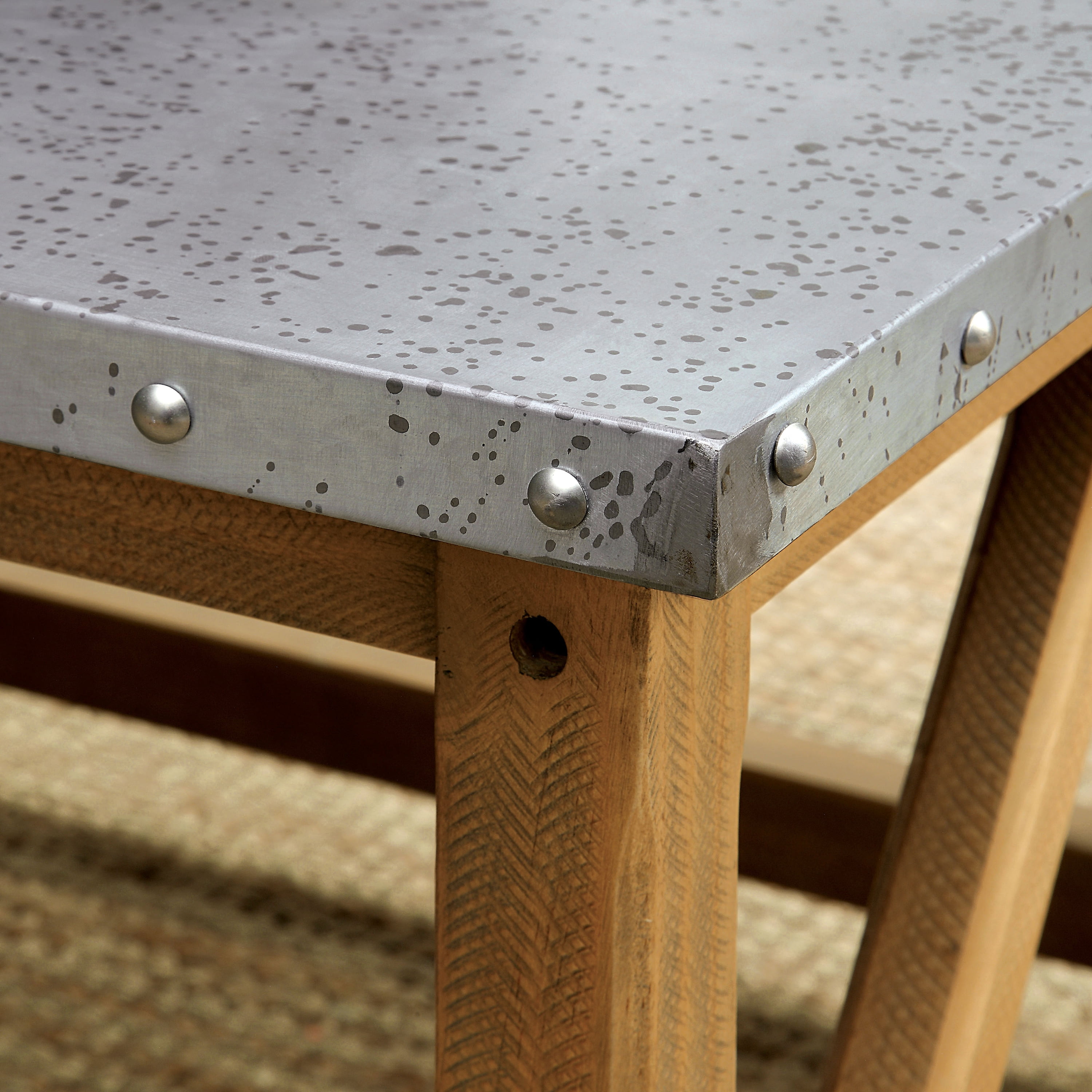 Yogur Rectangular Wood End Table, Natural Brown Finish