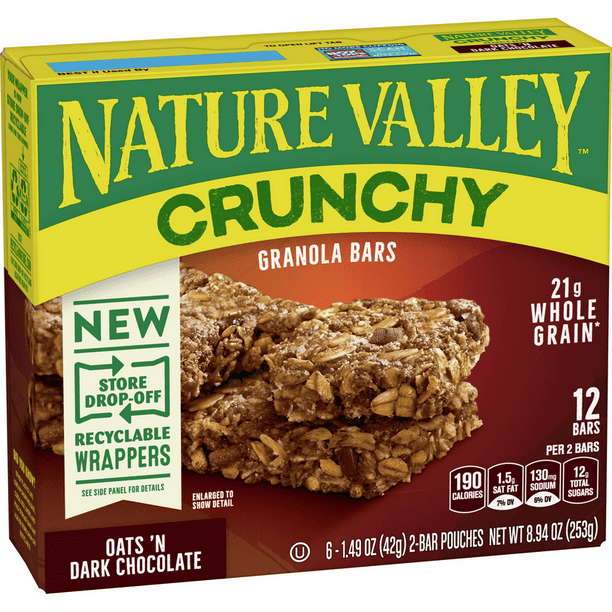 Nature Valley Granola Bars Crunchy Oats Dark Chocolate 6 Ct 8 94 Oz Walmart Com Walmart Com