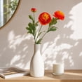 thumbnail image 5 of 3-Head Artificial Ranunculus Flowers with Velvet Texture, Realistic Faux Bloom Stems for Wedding Bouquet Home Vase Table Centerpiece Decor Red, 5 of 5