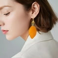 thumbnail image 4 of Rinsvye Style Earrings Retro Big Earrings For Women Jewelry Leaves Long Feather Earrings Earring Hoops Small Beach Holiday Style Female Double Pearl Earrings Earrings, 4 of 8