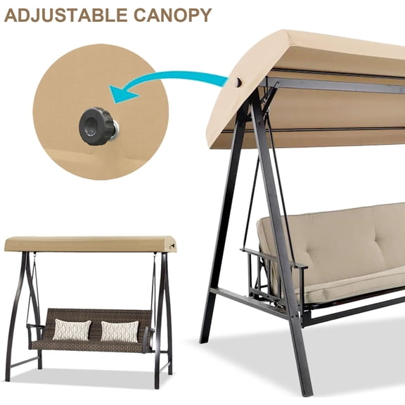 Porch Swing Canopy Replacement Top, Replacement Canopy Top for GT Porch Swing Model #GCS00229C (Top Only, Beige)