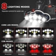 thumbnail image 2 of Rechargeable Headlamp,20000 High Lumen Bright 8 LED Head Lamp with Red White Light, IPX4 Waterproof Headlight,8 Mode Head Flashlight for Outdoor Running Hunting Fishing Hiking Camping Gear, 2 of 7