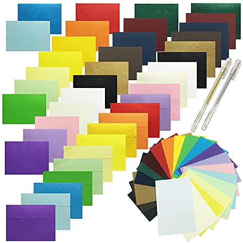 Set of 5 Hand drawn Multi Colored Blank Cards 5X7 inches; With self adhesive envelopes