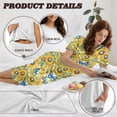 thumbnail image 6 of DISNIMO Butterfly Sunflower Printed Pajama Sets for Women 2 Piece Lounge Set Soft Sleepwear Short Sleeve Tops and Capri Pant with Pockets, M, 6 of 7