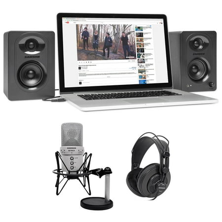 Samson G-Track Recording Podcast USB Microphone+Interface+Headphones+Monitors