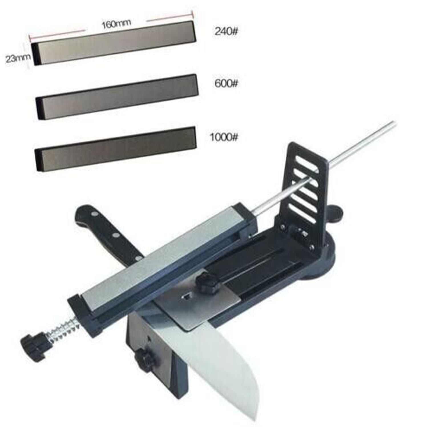 Knife Sharpener Knife Scissors Home Kitchen Multifunctional Knife Sharpener Knife Sharpener with 3 Sharpening Stones 240#/600#/1000#