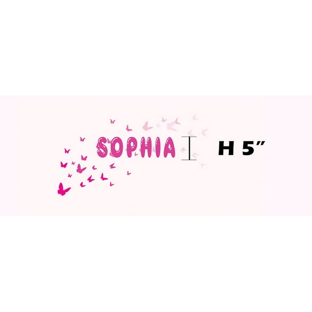 Pink Butterfly With Font3 H 5 Made To Order Baby Name Girl Name Boy Name With Airplane Butterfly Dragonfly Ribbon Kid Room Nursery Wall Art Decor Decal Sticker Walmart Com Walmart Com