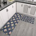 thumbnail image 2 of Pioneer Flower Floral Print Pattern Kitchen Rugs Sets Of 2, Anti Fatigue Non Slip Washable Floor Mats for Kitchen Sink Laundry, 17X30 Inch + 17X47 Inch, 2 of 6