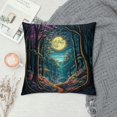 thumbnail image 2 of Autua Full Moon Graphic Decorative Cushion Throw Pillow Cover for Home Couch Living Room Bed Sofa - Short Plush Material, Invisible Zipper Design - Gift for Home Decor, 1PC 12x12in, 2 of 5