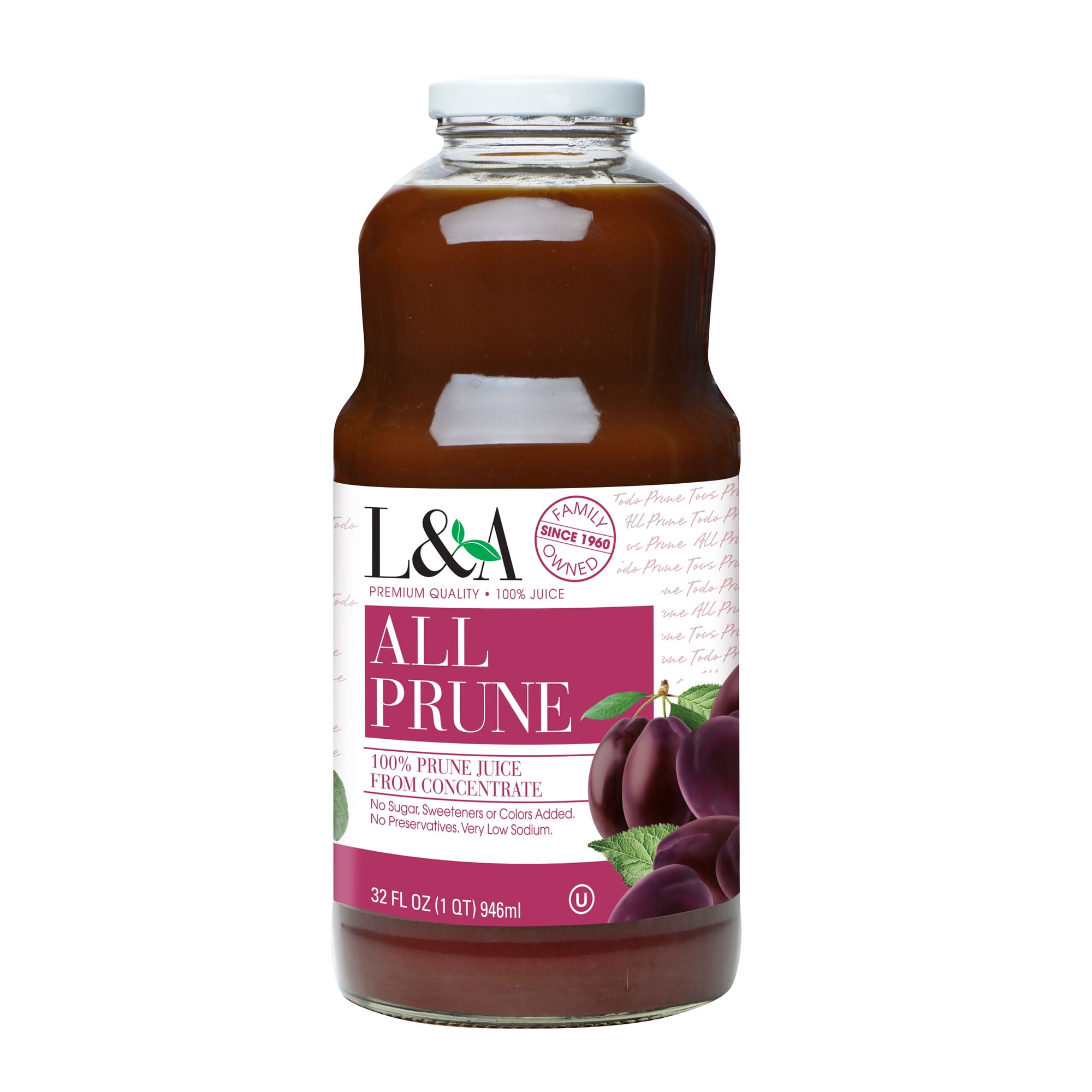 L&A 100 Juice, Prune, 32 Fl Oz, 1 Count