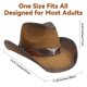 thumbnail image 2 of Sombrero vaquero WQWOVRVO con ala ancha de paja para mujeres y hombres, color marrón, 2 of 7