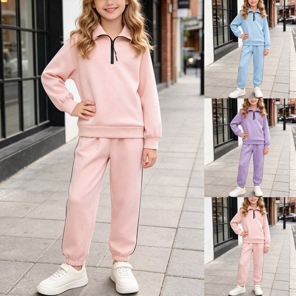 15 Years Teen Girls Sweatshirt Set Casual Long Sleeve Teen Girl's Fall Pullover Legging Pants Printed 2 Piece Outfit for 1-15Y