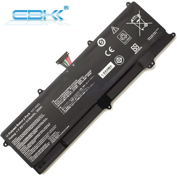 C21-X202 Replacement Battery for Asus Vivonook S200 S200E X201 X201E X202 X202E Q200 Q200E C21x202 S200E-CT158H X201E-KX096H X202E-DH31T Q200E-BHI3T45 7.4V 38Wh