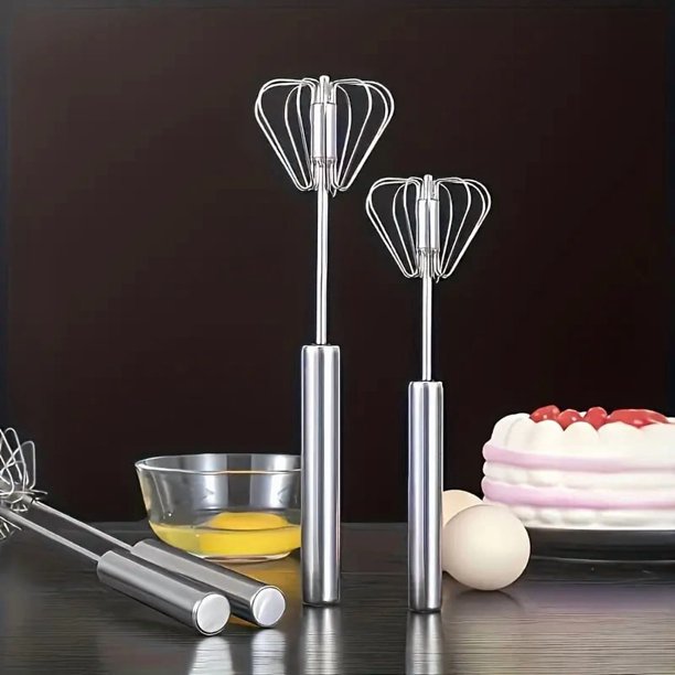 Batidor de huevos de acero inoxidable de 12 pulgadas - Manual, apto for huevos y crema, apto for alimentos, ideal for hornear en interiores y exteriores, con mango ergonómico